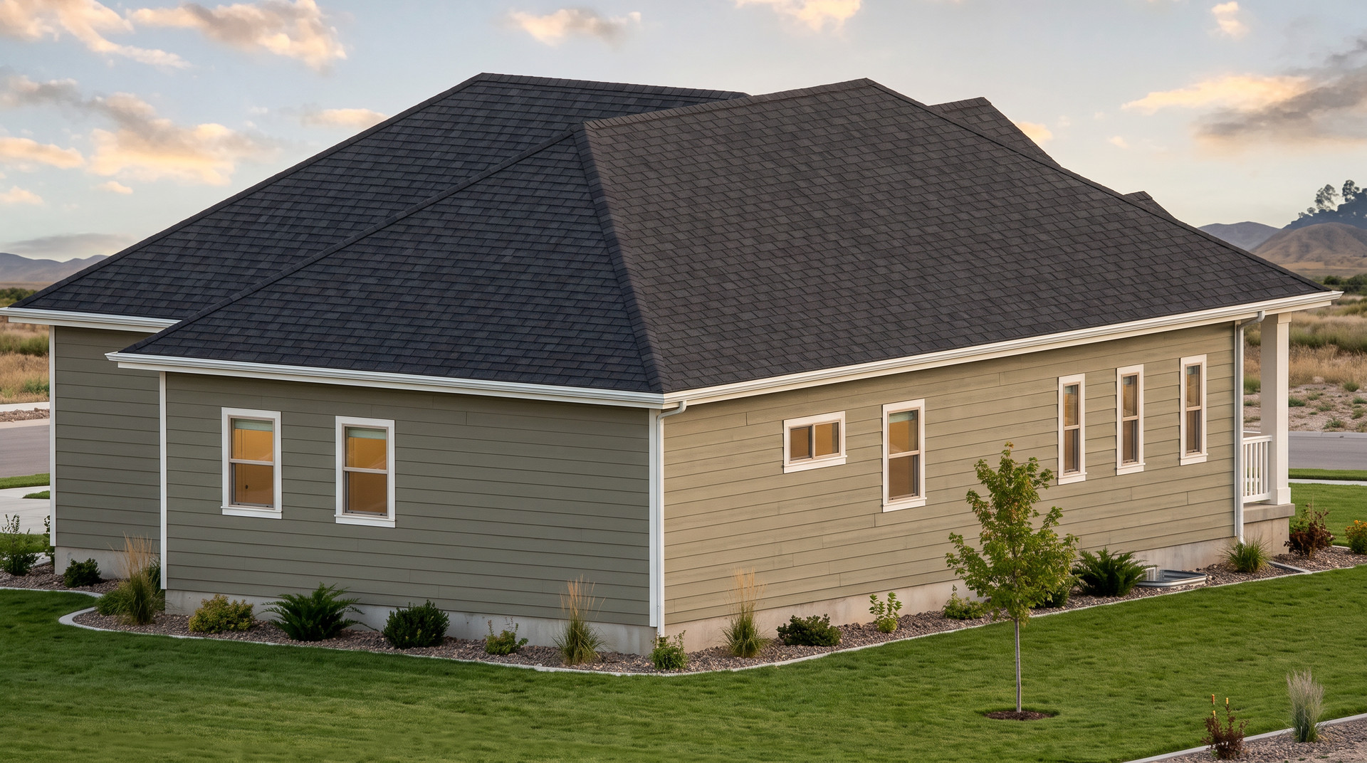 Rear exterior rendering of The Granite Hardy Homes cottage